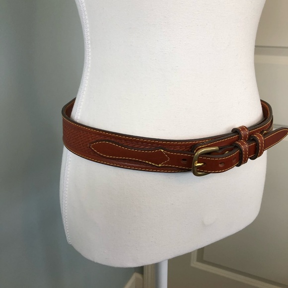 Buffalo Billfolds & Belts. Made in USA. Tan Leather Belt. Unisex main image 6